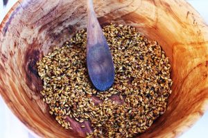 Toasted farro in a bowl